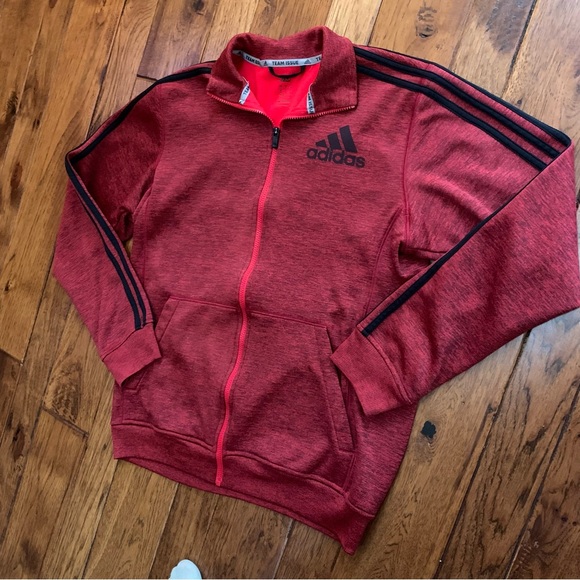 Adidas | Red & Black Climawarm Team Issue Fleece Jacket | Sz M - Picture 2 of 11